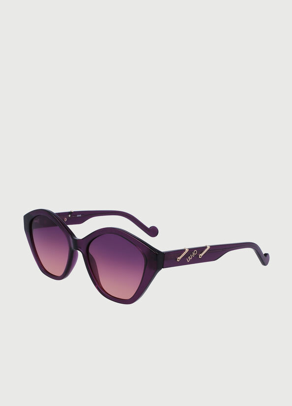 Liu Jo With Jewel Chains Women's Sunglasses Purple | EWP-621590