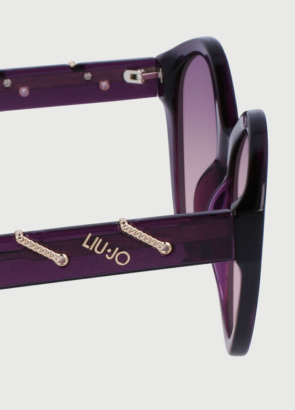 Liu Jo With Jewel Chains Women's Sunglasses Purple | EWP-621590