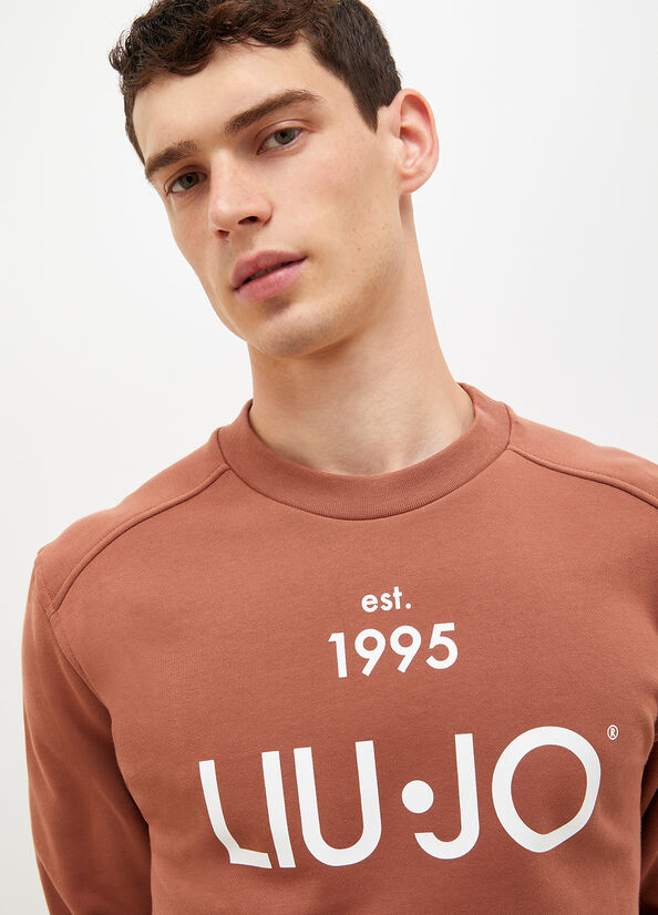 Liu Jo With Logo 1995 Men's Sweaters Brown | RIZ-198472