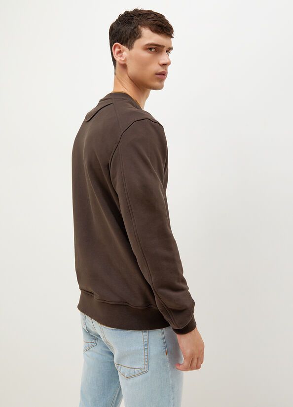 Liu Jo With Logo 1995 Men's Sweaters Dark Brown | QBX-930874