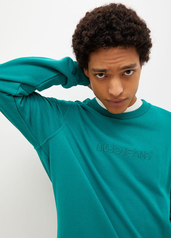 Liu Jo With Logo Men's Sweaters Green | JBY-374162