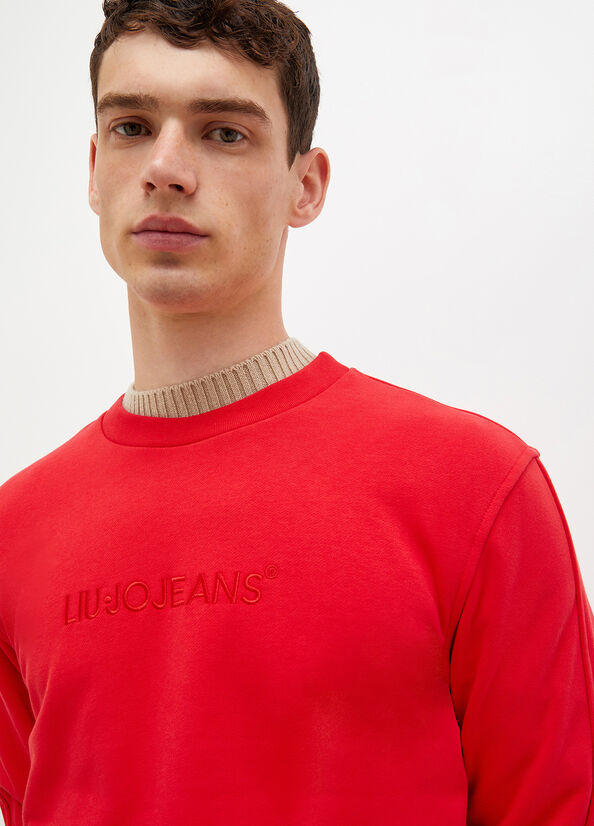 Liu Jo With Logo Men's Sweaters Red | BHW-786421