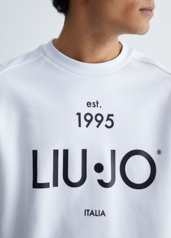 Liu Jo With Logo Men's Sweaters White | YSG-728659