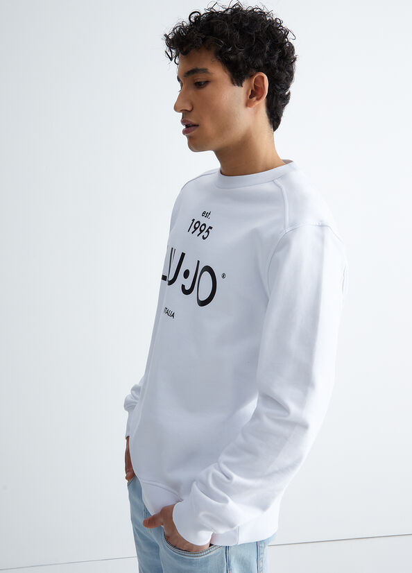 Liu Jo With Logo Men\'s Sweaters White | YSG-728659