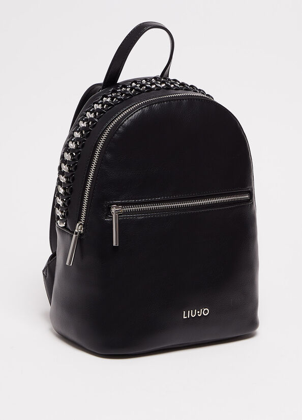 Liu Jo With Logo Women's Backpacks Black | QNI-152374