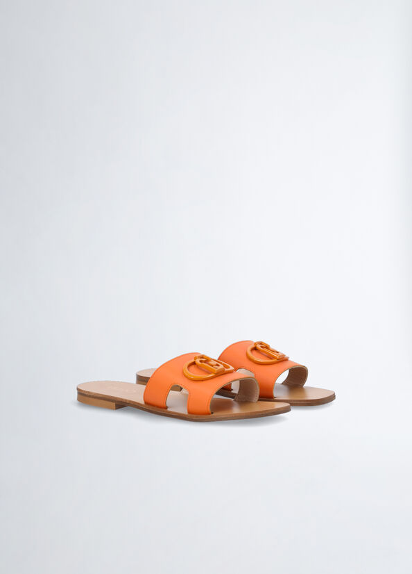 Liu Jo With Logo Women's Flat Shoes Orange | JAQ-245038