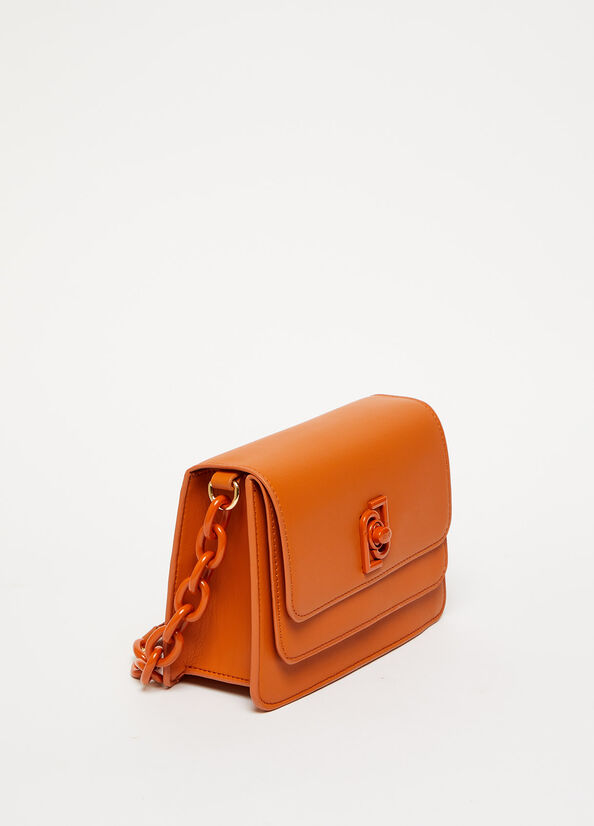 Liu Jo With Logo Women's Handbag Orange | DWS-741268