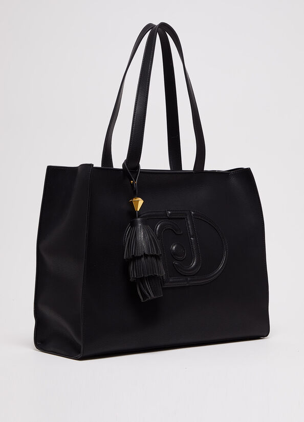 Liu Jo With Logo Women's Shoulder Bags Black | ATV-518234