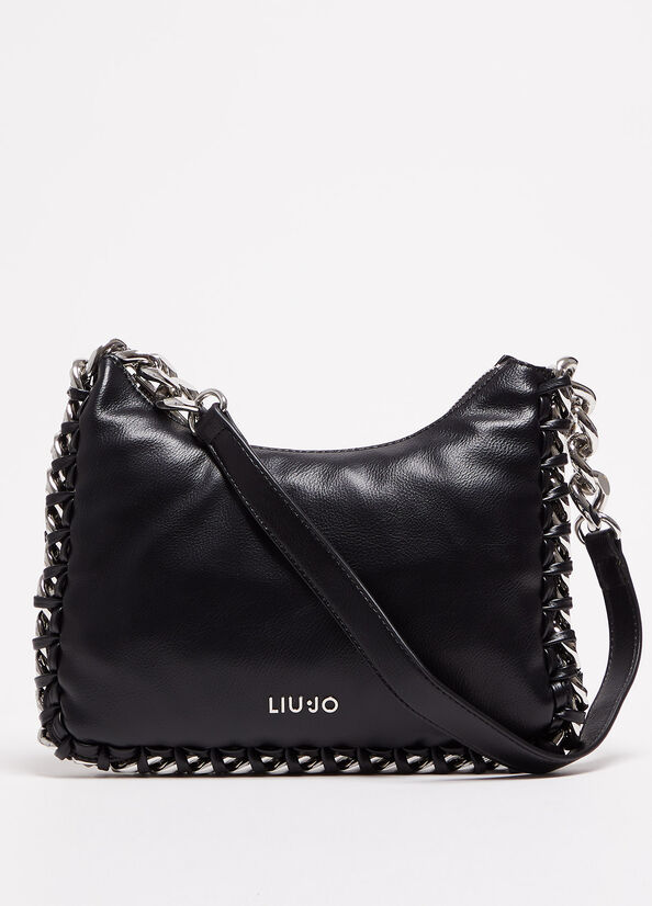 Liu Jo With Logo Women's Shoulder Bags Black | QRX-085742