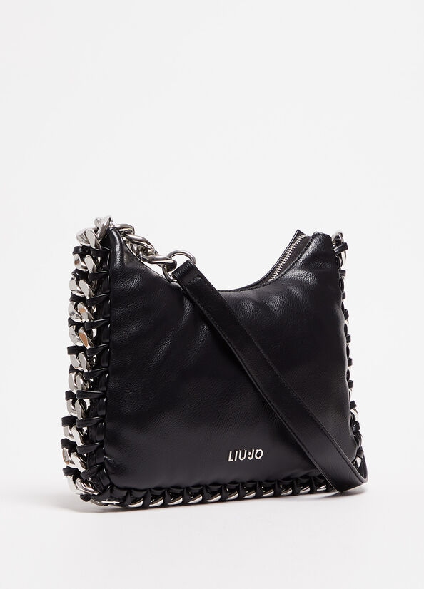 Liu Jo With Logo Women's Shoulder Bags Black | QRX-085742