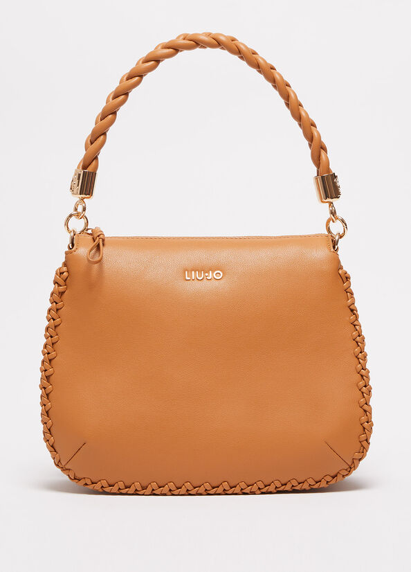 Liu Jo With Logo Women's Shoulder Bags Light Brown | PQA-946580