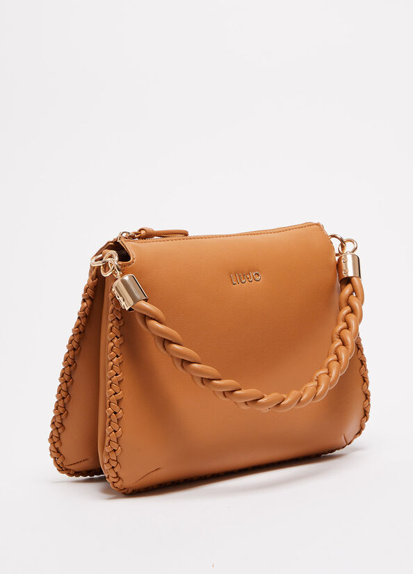 Liu Jo With Logo Women's Shoulder Bags Light Brown | PQA-946580