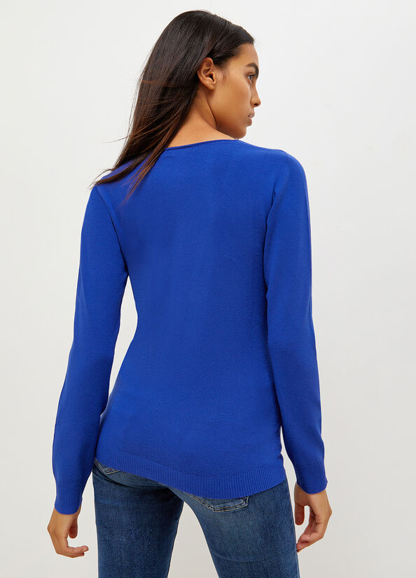 Liu Jo With Logo Women's Sweaters Blue | WSP-598124