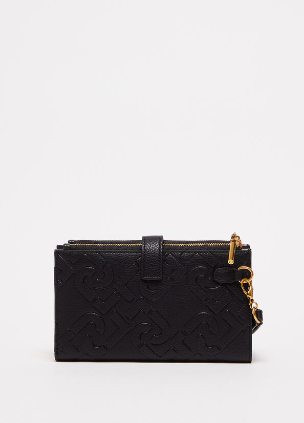 Liu Jo With Logo Women's Wallets Black | VFM-047691