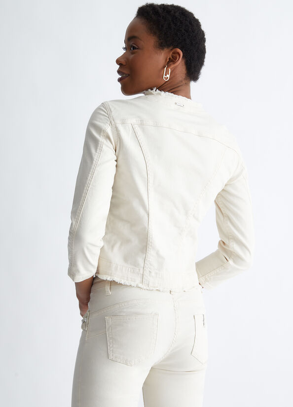 Liu Jo With Pearls Women's Jackets White | JYE-145879