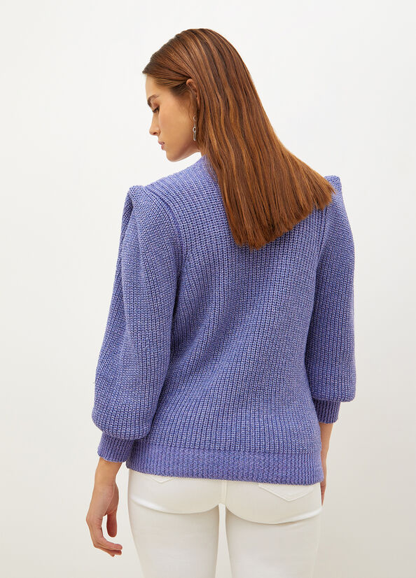 Liu Jo With Puff Sleeves Women's Sweaters Purple | SEX-120637