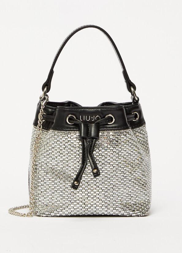 Liu Jo With Rhinestones Women's Bucket Bags Black | FCR-329518