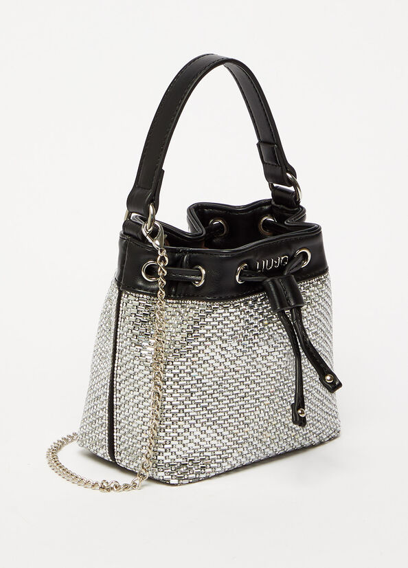 Liu Jo With Rhinestones Women's Bucket Bags Black | FCR-329518