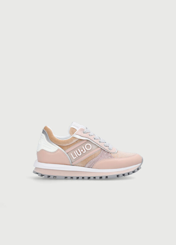 Liu Jo With Rubberised Logo Women's Sneakers Light Pink | VML-125893