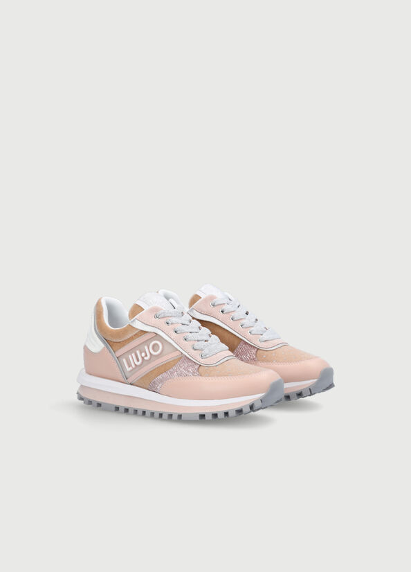 Liu Jo With Rubberised Logo Women's Sneakers Light Pink | VML-125893