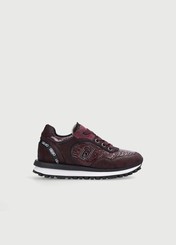 Liu Jo With Rubberised Logo Women's Sneakers Burgundy | VMY-563207