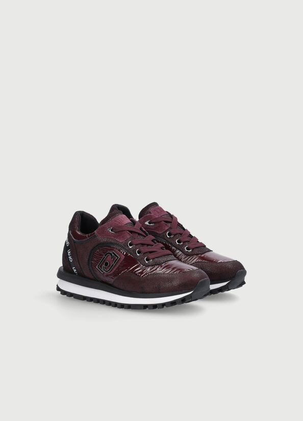 Liu Jo With Rubberised Logo Women's Sneakers Burgundy | VMY-563207