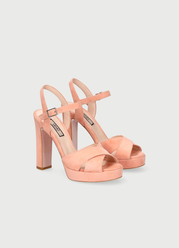 Liu Jo With Wide Heel Women's Sandals Pink | FMY-624813