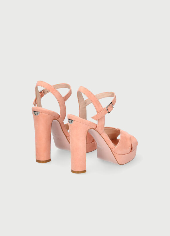 Liu Jo With Wide Heel Women's Sandals Pink | FMY-624813