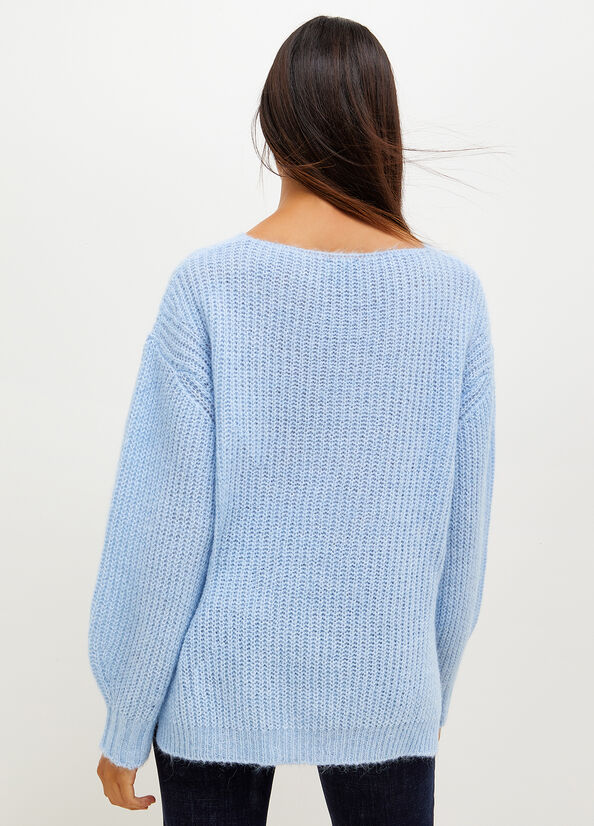 Liu Jo Wool Blend Women's Sweaters Light Blue | LBQ-503942