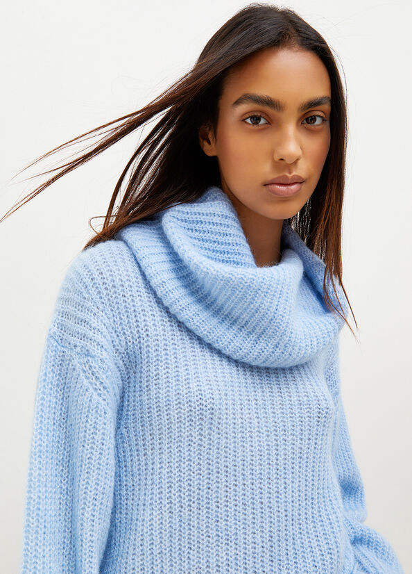 Liu Jo Wool Blend Women's Sweaters Light Blue | LBQ-503942