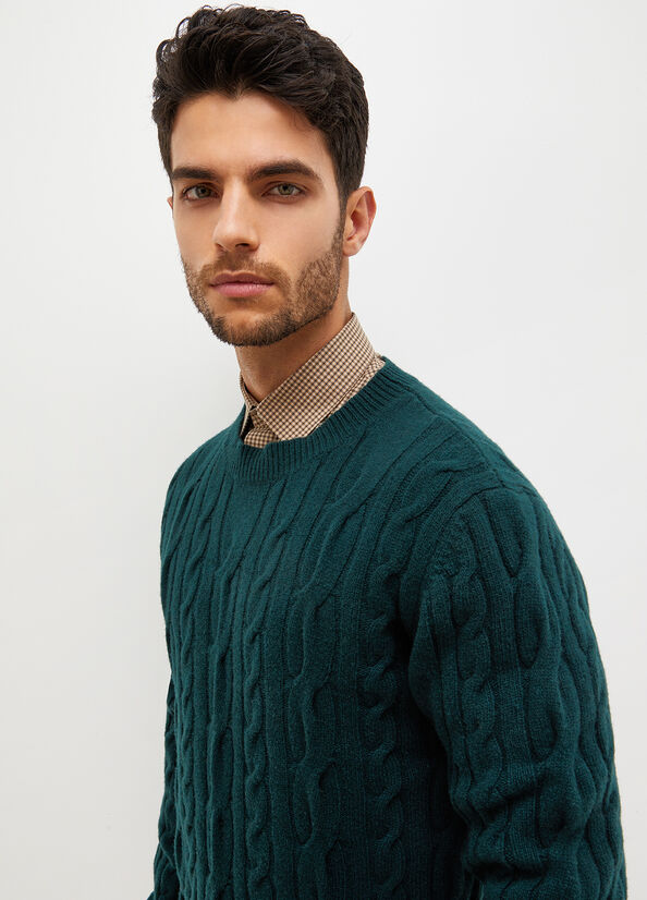 Liu Jo Wool Men's Sweaters Green | XRH-674519