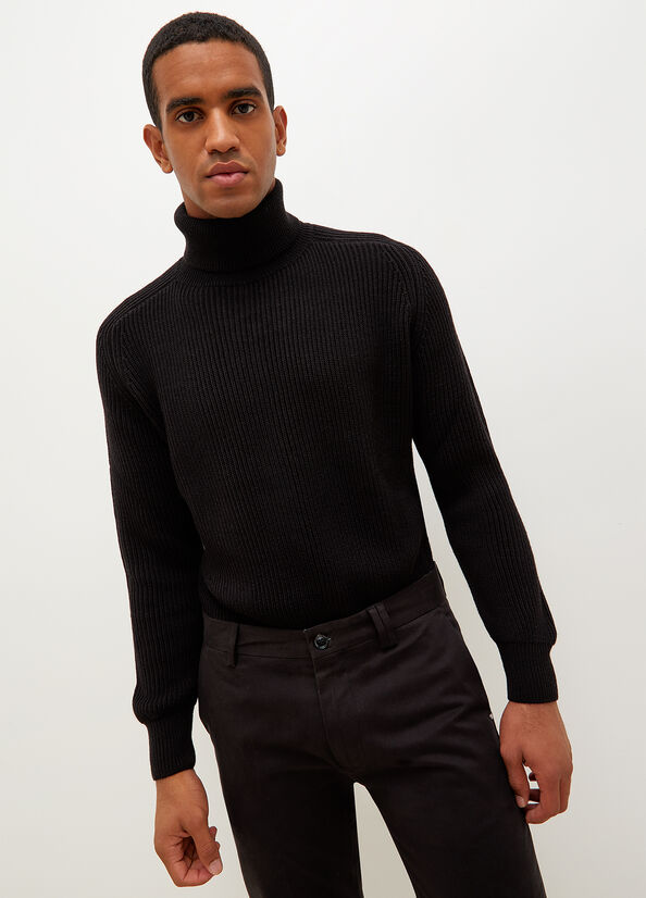 Liu Jo Woollen Turtleneck Men\'s Sweaters Black | CFB-291768