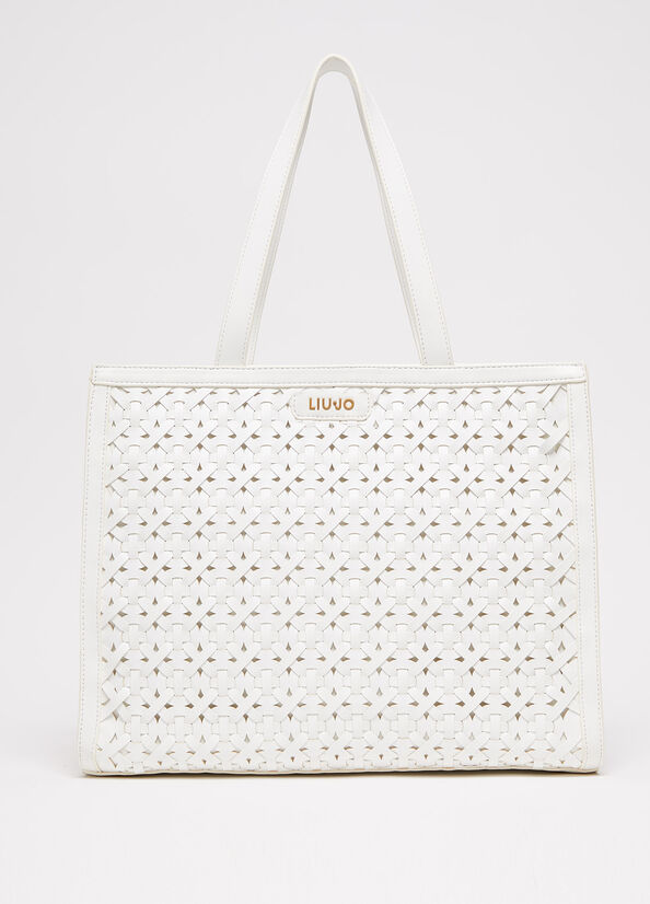 Liu Jo WovenWith Logo Women\'s Shopper Bag White | DCK-954607