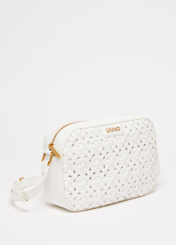 Liu Jo Woven With Logo Women's Shoulder Bags White | EGO-951346