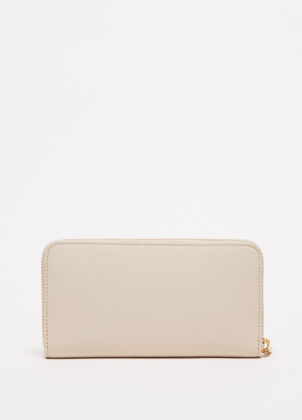 Liu Jo Zip Around With Logo Women's Wallets Cream | CNL-256741