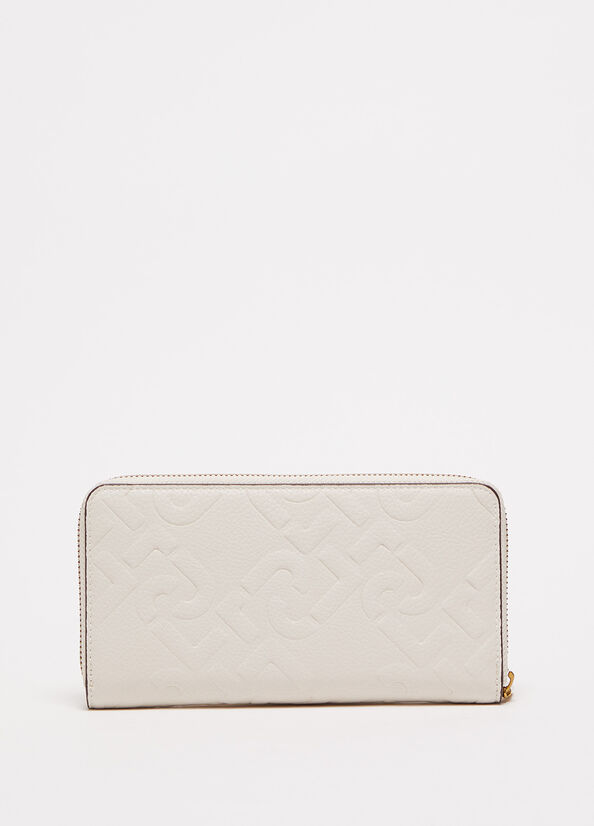 Liu Jo Zip Around With Logo Women's Wallets Beige | GJC-360415