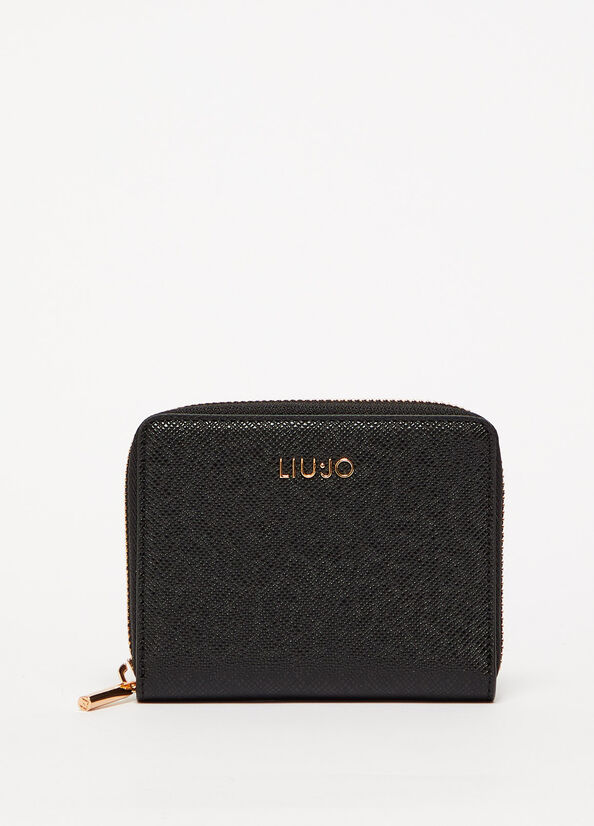 Liu Jo Zip Around Women\'s Wallets Black | POV-796245