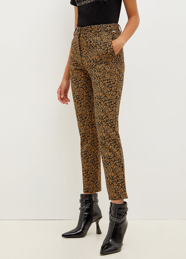 Liu Jo Animal Print Chinos Women's Pants Metal | EIJ-942385