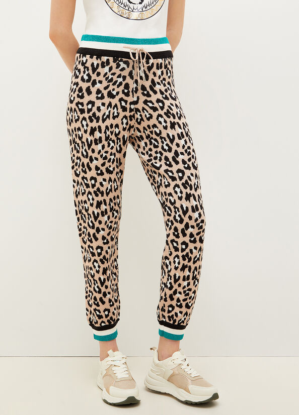 Liu Jo Animal-Print Jogging Women's Pants Brown | CWU-301827