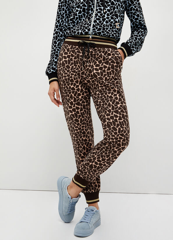 Liu Jo Animal-Print Jogging Women's Pants Brown | TNZ-275630