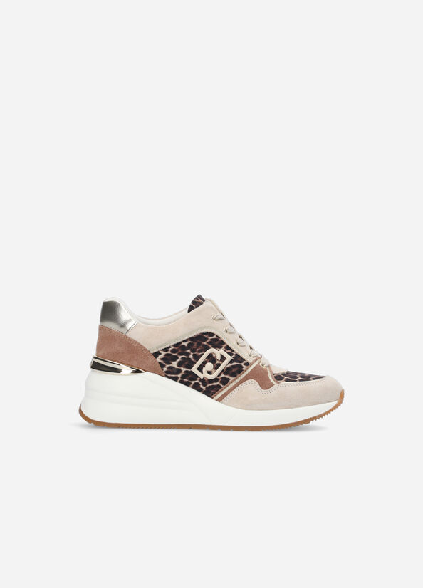 Liu Jo Animal Print Women's Sneakers Brown | KOZ-274930