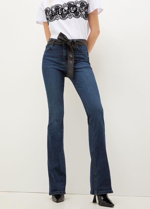 Liu Jo Bottom Up With Women's Straight-Fit Jeans Blue | PHV-401582