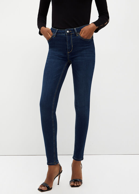 Liu Jo Bottom Up Women's Skinny Jeans Dark Blue | TCW-804621