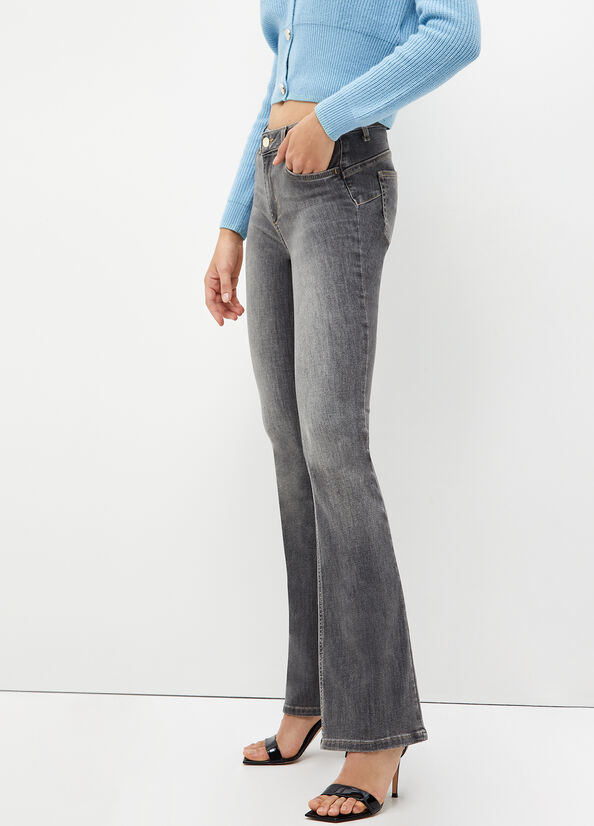 Liu Jo Bottom Up Women's Straight-Fit Jeans Grey | KXI-364120