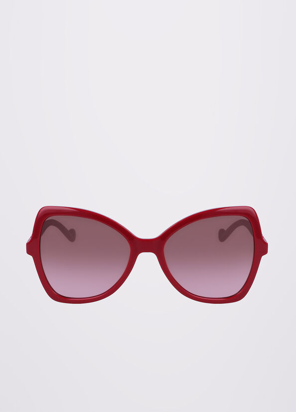 Liu Jo Butterfly Women's Sunglasses Red | MPU-930486