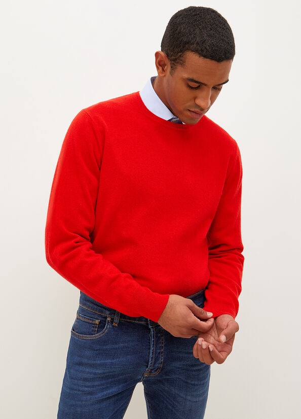 Liu Jo Cashmere Pullover Men's Sweaters Red | VBS-642503