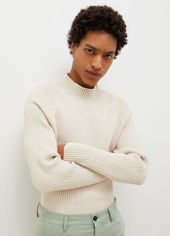 Liu Jo Chenille Men's Sweaters White | HFM-937128