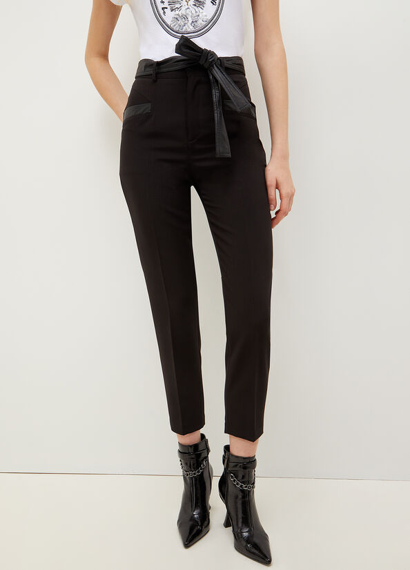 Liu Jo Cropped With Women's Pants Black | VAE-034786