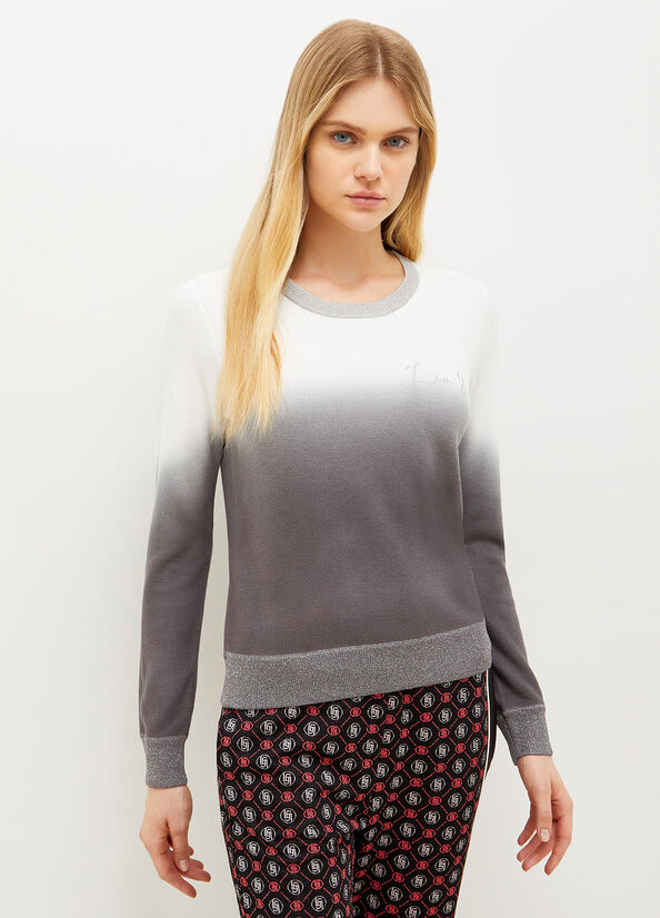 Liu Jo Degradé With Logo Women's Sweaters Grey | GIE-704125