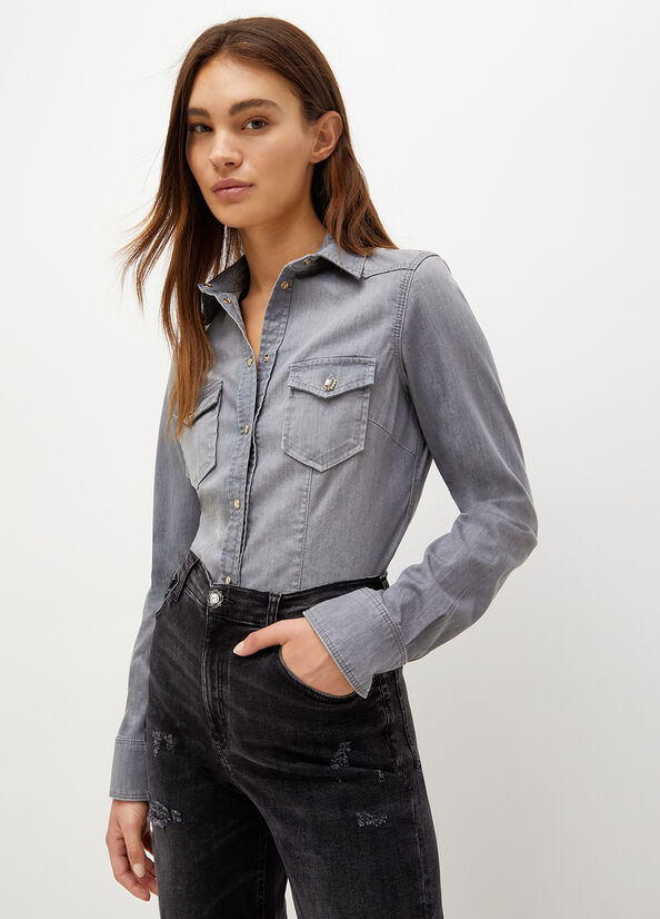 Liu Jo Denim Women's Shirts Grey | RVJ-850729